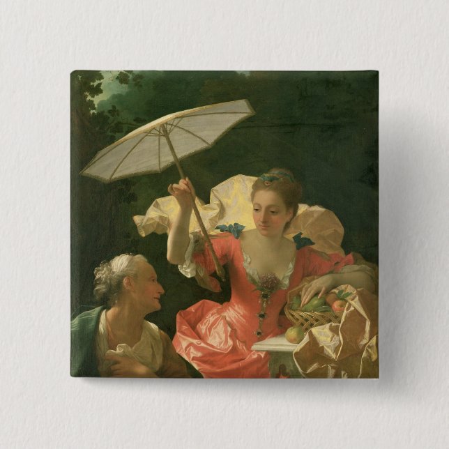 Vertumnus and Pomona 15 Cm Square Badge (Front)