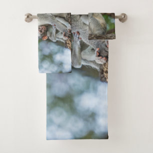 Vervet Monkey African Wildlife Photo Bath Towel Set