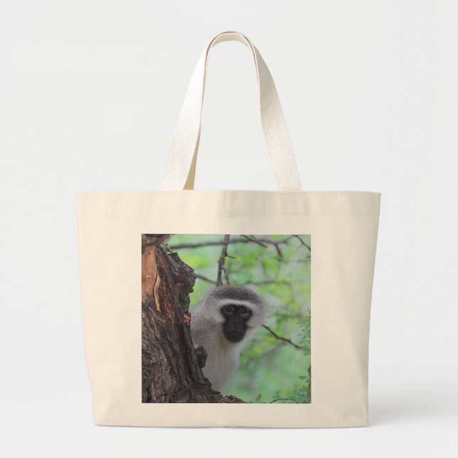 Vervet Monkey Large Tote Bag (Front)