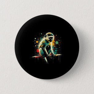 Vervet Monkey Minimalist And Vibrant Style Christm 6 Cm Round Badge