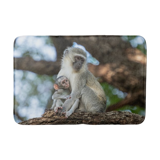 Vervet Monkey Wildlife Photography Bath Mat (Front)