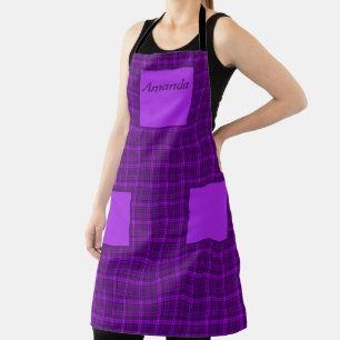 Very beautiful bright chequered pattern of purple  apron