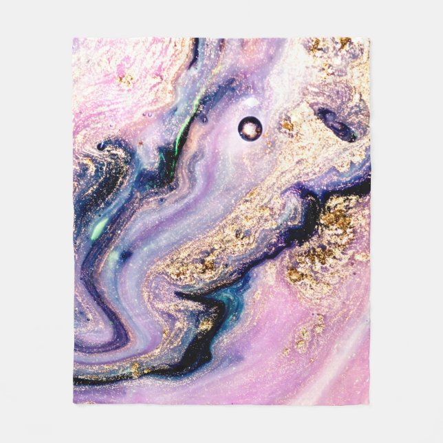 Very beautiful marble pattern. Abstract art wallpa Fleece Blanket (Front)