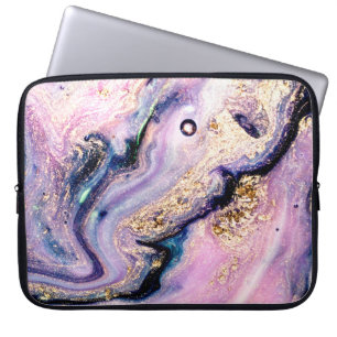 Very beautiful marble pattern. Abstract art wallpa Laptop Sleeve