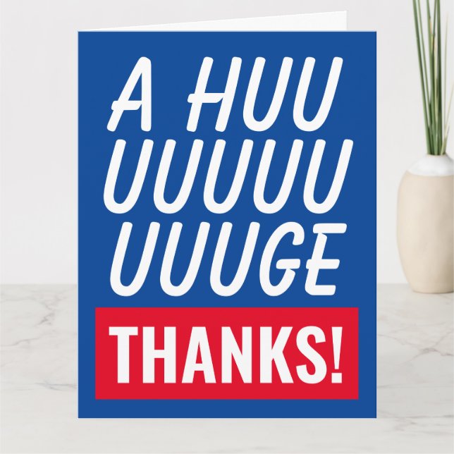 Very big oversized bold typography thank you cards (Front)