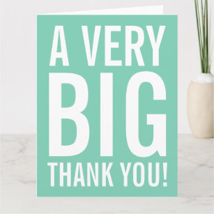 Very big oversized mint Thank You greeting cards