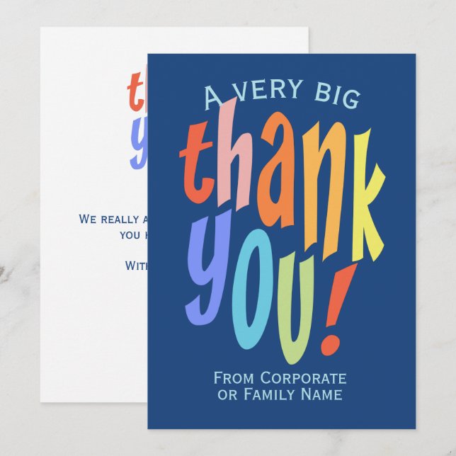Very Big Thank You Appreciation Card (Front/Back)