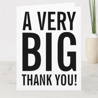 Very Big Thank You Big Greeting Card