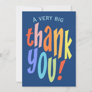 Very Big Thank You Colourful Party Thank You Card