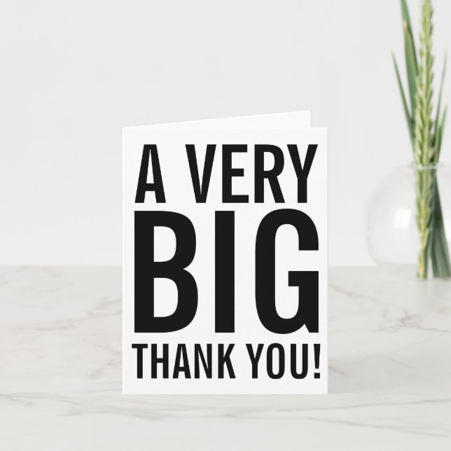 Very Big Thank You Note Card (Front)