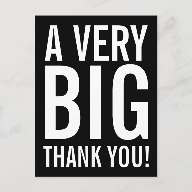 Very Big Thank You Postcard (Front)