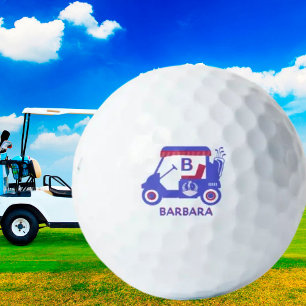 Very Blue Golf Cart Custom Monogram Name   Balls