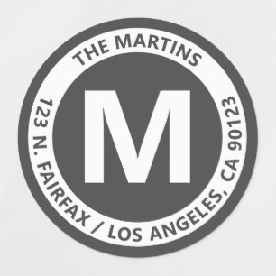 Very Bold Modern Grey & White Monogram & Text