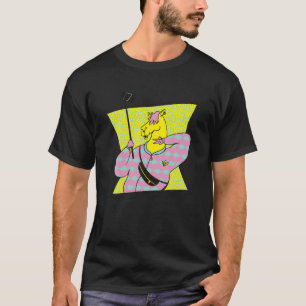 Very Bright Yellow Blue And Pink Alpaca Selfie T-Shirt