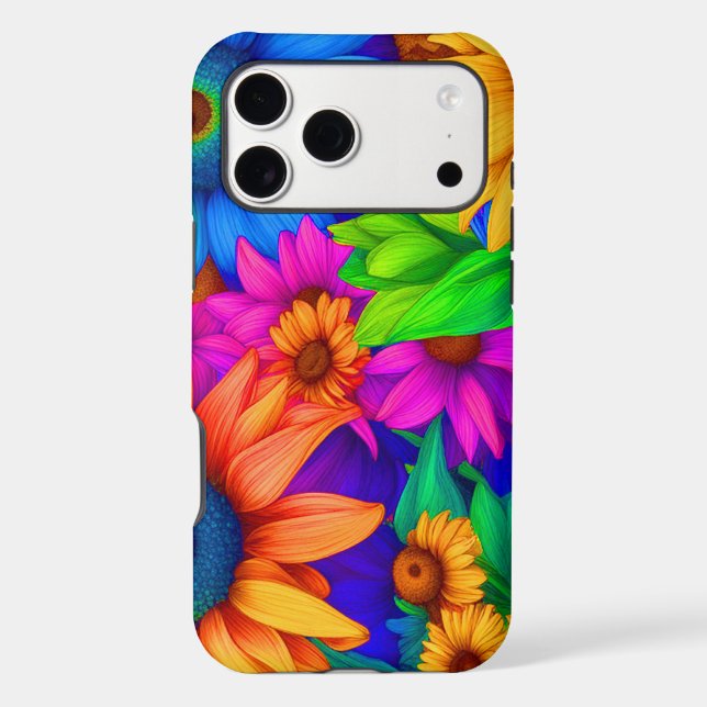 Very Colorful Rainbow Sunflower - iPhone Cases (Back)