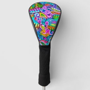 Very colorfully abstract forms art 9 golf head cover