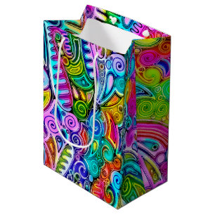 Very colorfully abstract forms art 9 medium gift bag