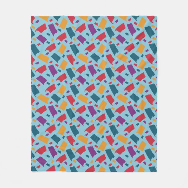 Very Colourful Abstract Pattern Fleece Blanket (Front)
