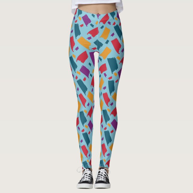 Very Colourful Abstract Pattern Leggings (Front)