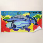 Very Colourful Blue Unicorn Tang Beach Towel