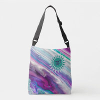 Very Colourful Cross Body Tote Bag w/Your Initials