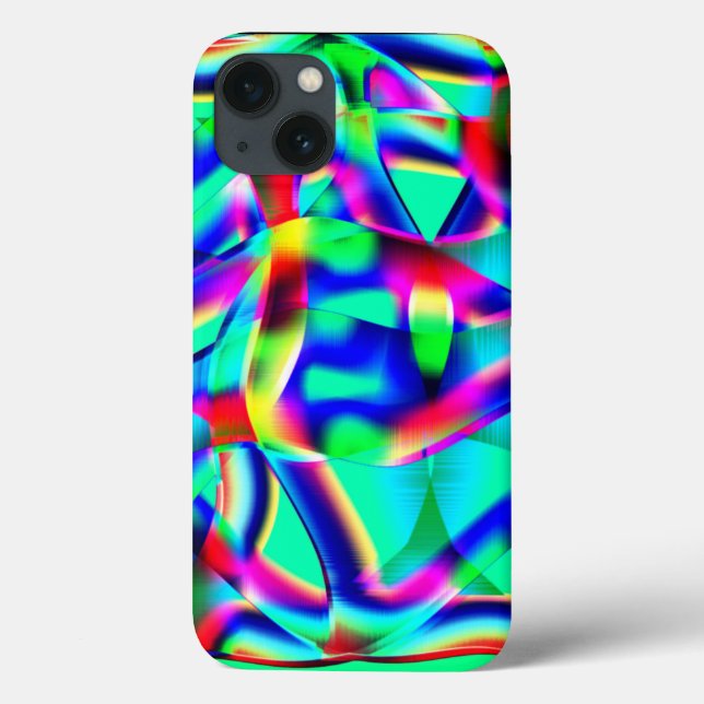 Very colourful curved shapes, green prevails over. Case-Mate iPhone case (Back)