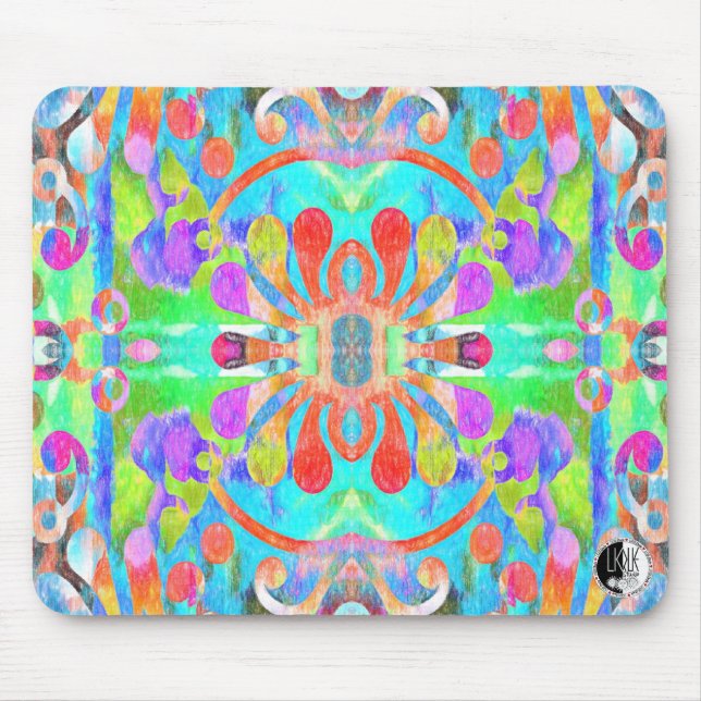 Very Colourful Mandala Mouse Pad (Front)