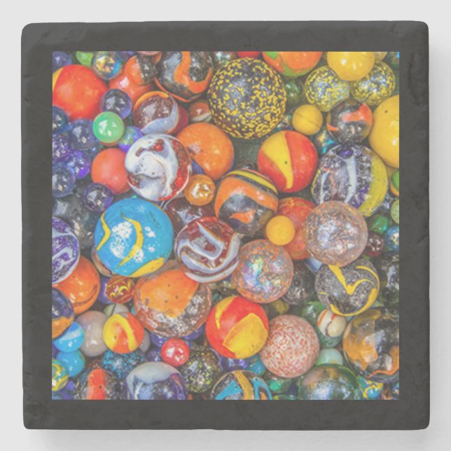 Very Colourful Marble Stone Coaster (Front)