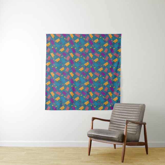 Very Colourful Uneven Pattern Tapestry (In Situ)