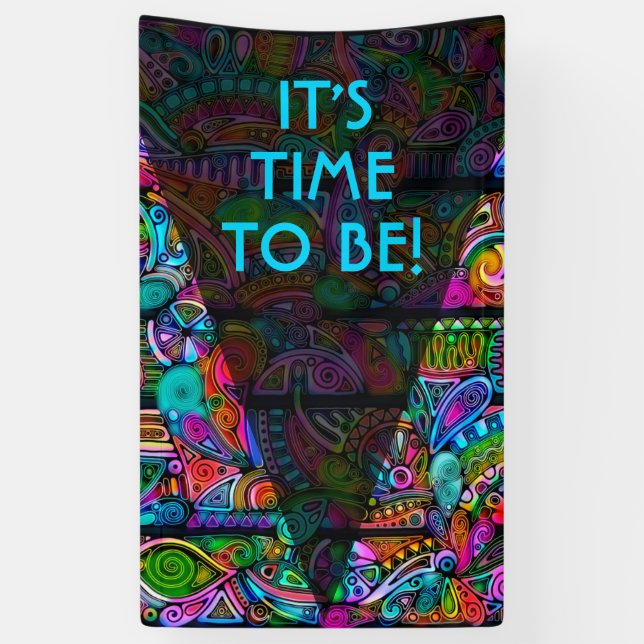 Very colourfully abstract forms art 10 banner (Vertical)