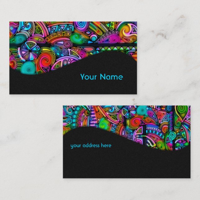 Very colourfully abstract forms art 10 business card (Front/Back)