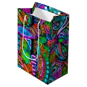 Very colourfully abstract forms art 10 medium gift bag