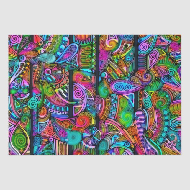 Very colourfully abstract forms art 10 tissue paper (Front)