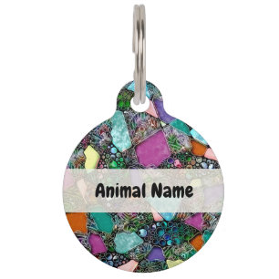 Very colourfully abstract forms art 11 pet tag