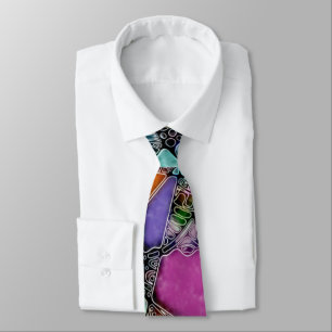 Very colourfully abstract forms art 11 tie