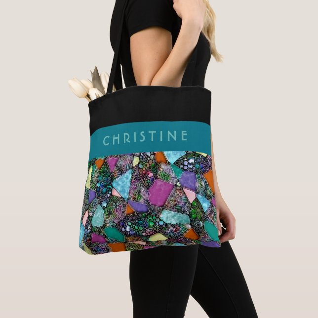 Very colourfully abstract forms art 11 tote bag (Close Up)