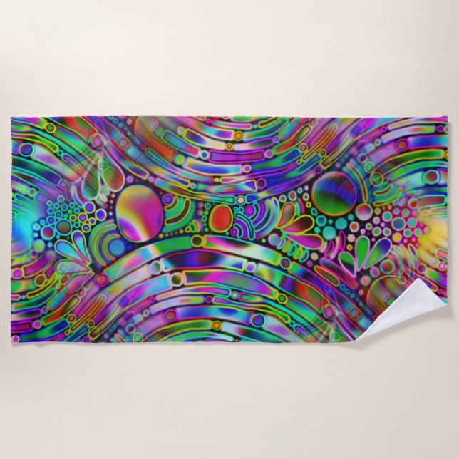 Very colourfully abstract forms art 1 beach towel (Front)