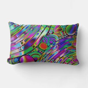 Very colourfully abstract forms art 1 lumbar cushion