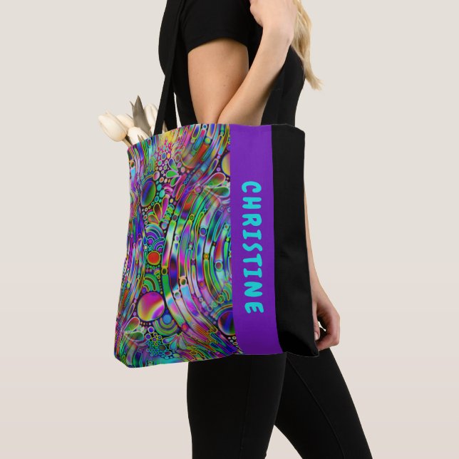 Very colourfully abstract forms art 1 tote bag (Close Up)