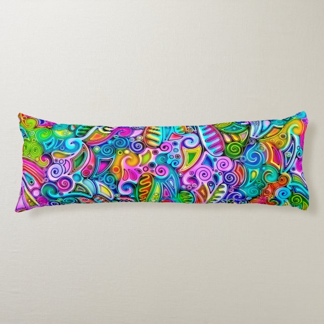 Very colourfully abstract forms art 9 body cushion (Front)