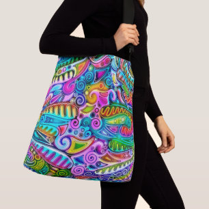 Very colourfully abstract forms art 9 crossbody bag