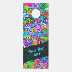 Very colourfully abstract forms art 9 door hanger