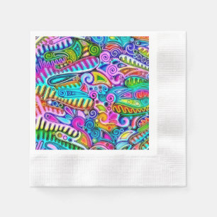 Very colourfully abstract forms art 9 napkin