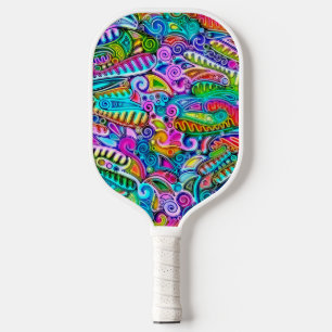 Very colourfully abstract forms art 9 pickleball paddle