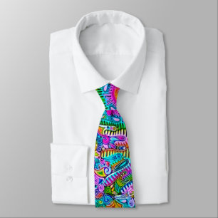 Very colourfully abstract forms art 9 tie