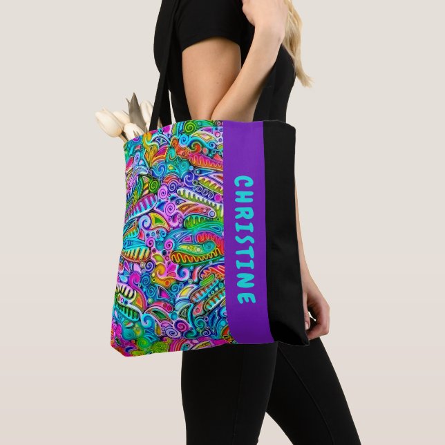 Very colourfully abstract forms art 9 tote bag (Close Up)