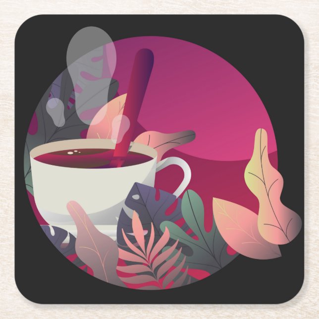 Very Cool Abstract Coffee Cup Coaster Set (Front)