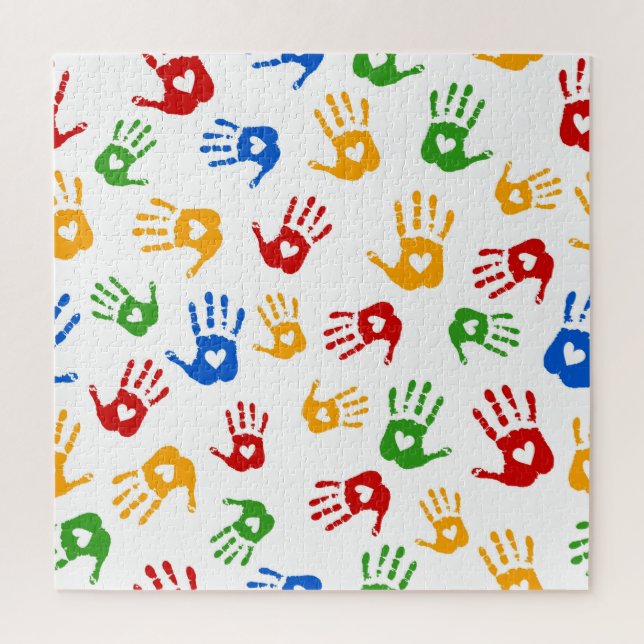 Very Cool Abstract Heart in Palm Jigsaw Puzzle (Vertical)