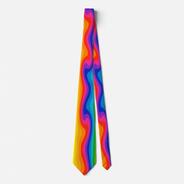 Very Cool and Colourful Rainbow Swirling Tie (Front)