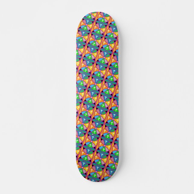 Very Cool and Colourful Shapes Skateboard (Front)